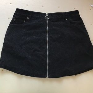 Black zip up skirt
